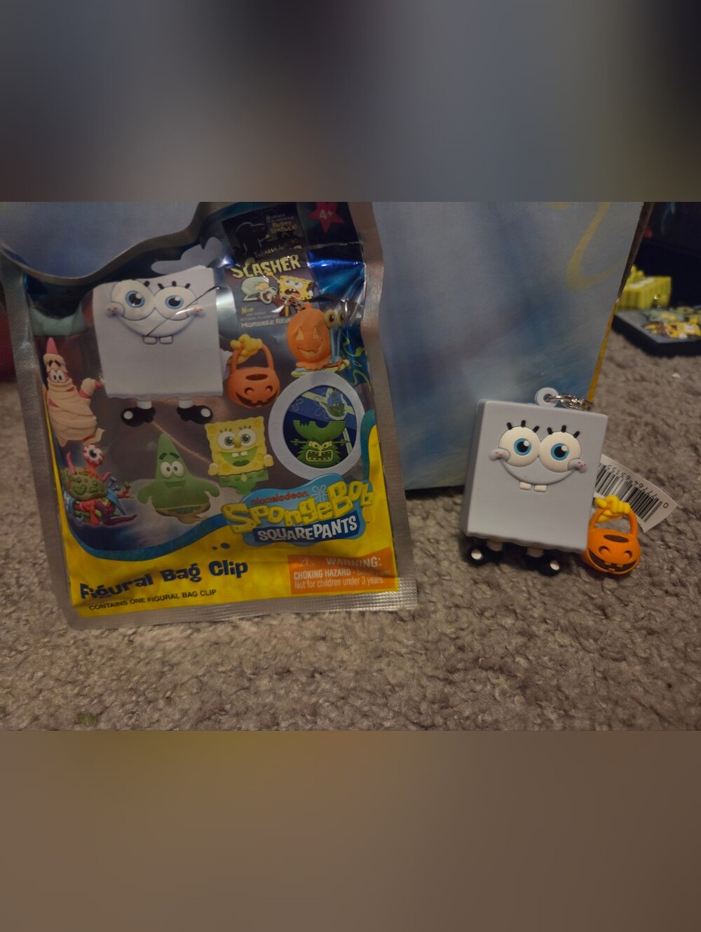 SpongeBob Squarepants Yellow & White Square Sponge Bag Clip